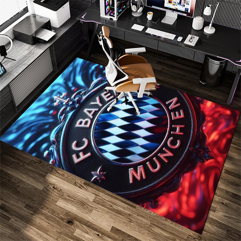 1Pc Football Team Cartoon Print Carpet High Quality Comfortable for All Seasons, Home Decor