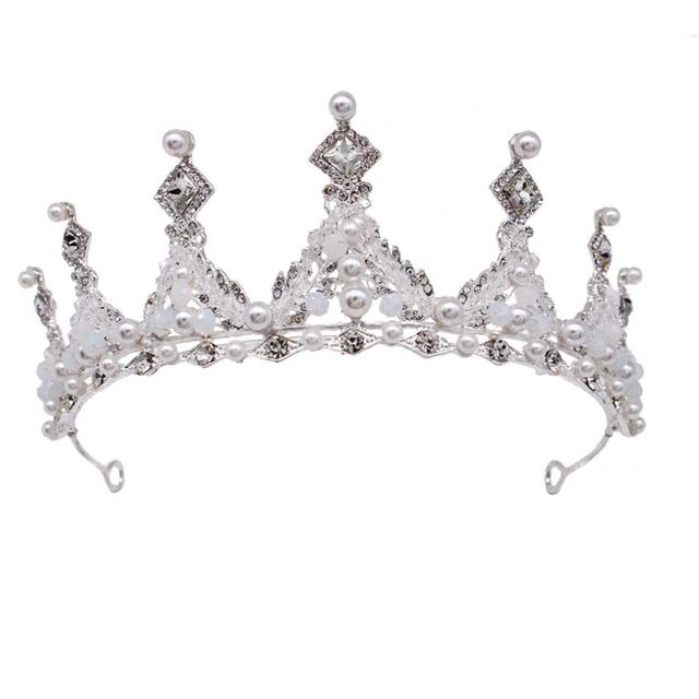 Romantic Butterfly Shape Princess Crown For Girls Handmade Rhinestone Tiara Pearl Headband For Birthday Wedding Model Catwalk