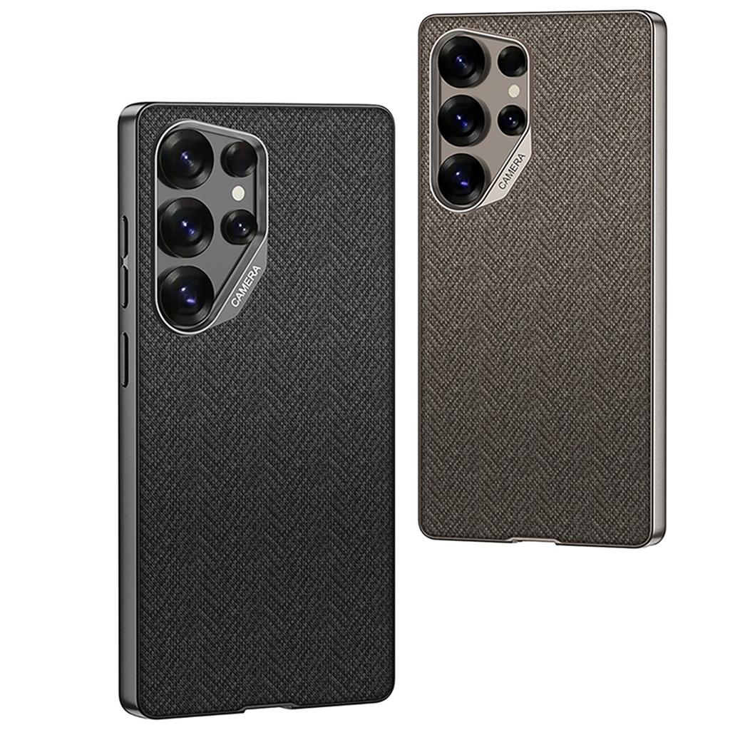 Samsung S25 Ultra Mobile Phone Case Magnetic Protective Case Nibu S25 Plain Leather Rotary Ring Bracket