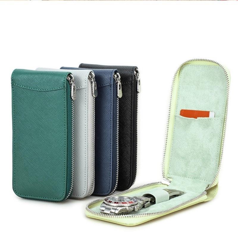 Elegant Watch Storage Box Display Bag Watch Organizers Leather Texture Watch Case Watch Bag Suitable for Collectors