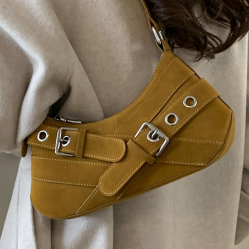 Retro and Fashionable Underarm Bag, Niche and Trendy Design, Motorcycle Bag, High Appearance Level, Single-shoulder Bag