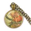 Handmade Vintage Frog Fairy Pendant Necklace Glass Cabochon Fashion Women Charm Jewelry Necklaces and Chains Female