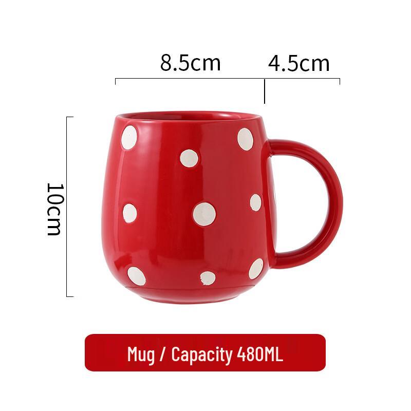Zhi Shi Hand-painted Ceramic Dot Pattern Mug