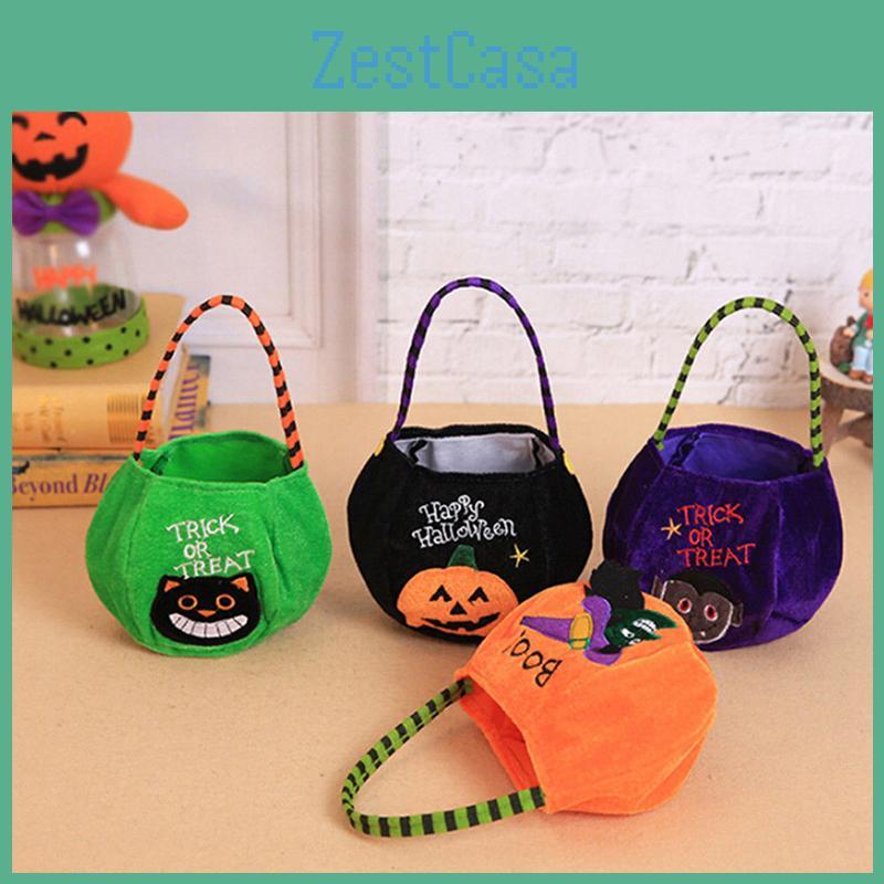 Halloween Bags Candy Pumpkin Handbag Trick Or Treat Cat Witch Bags Decor Prop