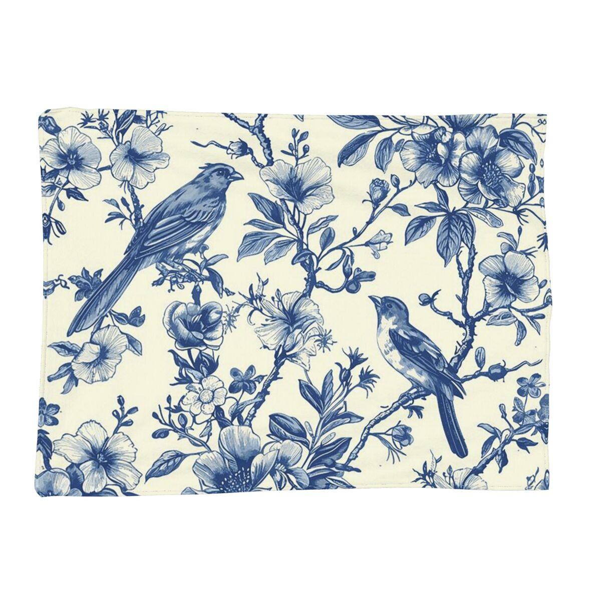 Exquisite Fashion Items Unisex Blue Willow China Delft Chinoiserie Blanket Soft Warm Flannel Throw Blanket Bedding For Bed Living Room Picnic Travel Couch