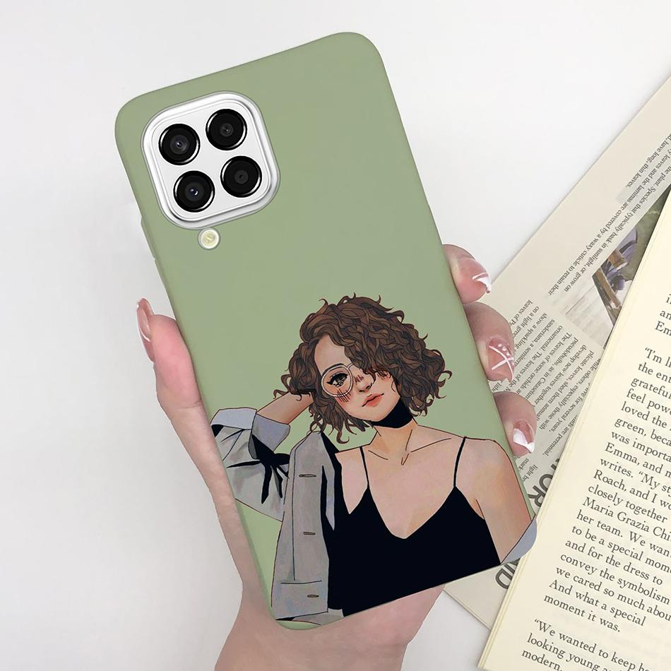 For Samsung Galaxy M33 5G Case Heart Cartoon Silicone Matte Shockproof Phone Cover For SamsungM33 GalaxyM33 M 33 Funda Shell TPU