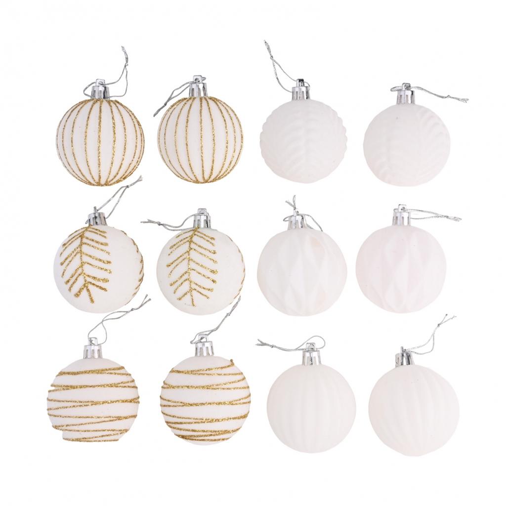 12PCS Classic Christmas Balls Perfect for Tree and Event Ornamentation