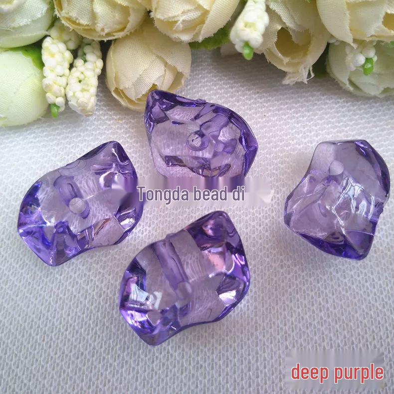 DIY Acrylic Irregular Beaded Earring Kit - Imitation Crystal Ice Cube Beads (19x28mm)