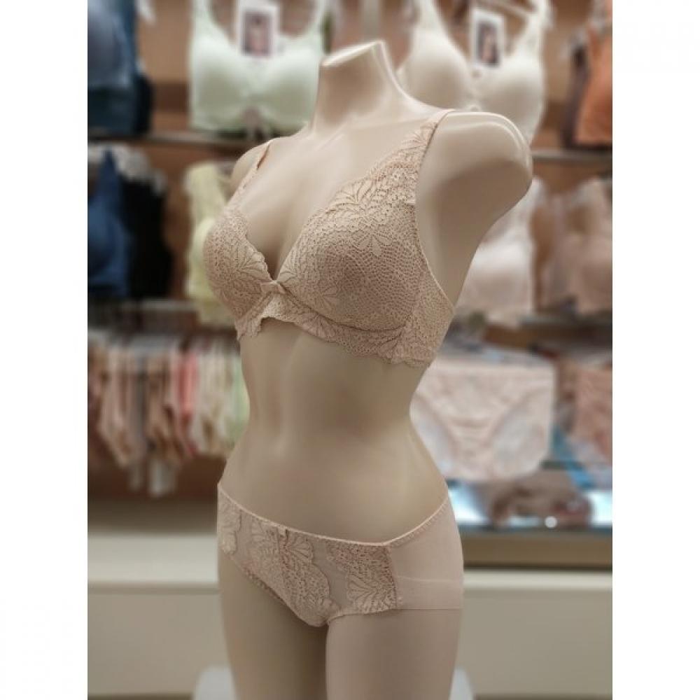 Skin No Wire Mold Bra Hem Panty Set Br4934 Bp4934h