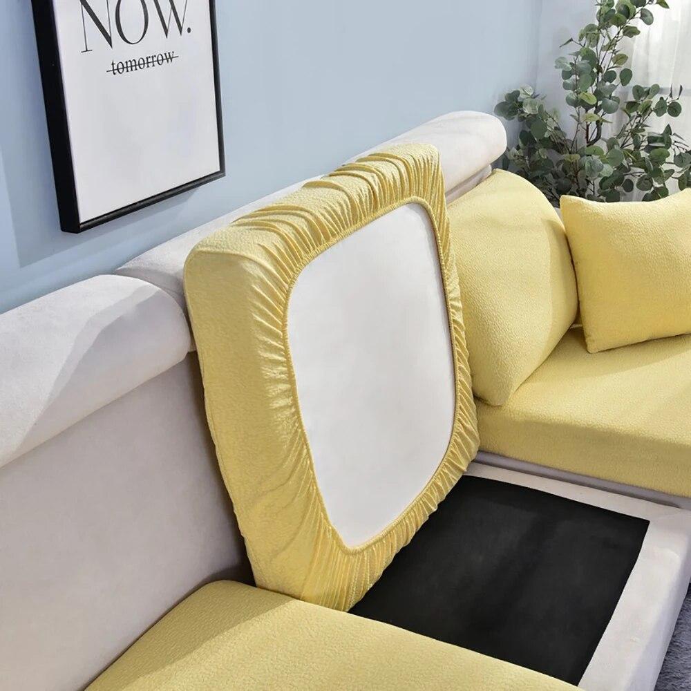 Funda de Cojín para Sofá Jacquard Impermeable Color Sólido Elástica Fundas Deslizantes para Sofá Funda de Sofá Couch de Spandex Extraíble Sala de Estar Hogar