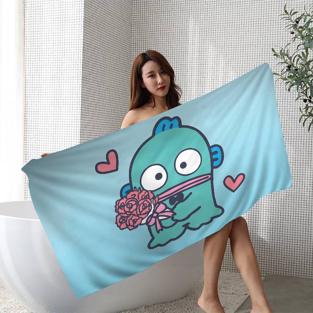 H-Hangyodon Anime Beach Swimming Towel Soft Absorbent Washcloth Children's Gifts for Kids Travel Camping Gym