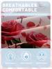 1 Simple Modern Plant Flower Pink Rose Digital Printed Frosted Fitted Sheet,bedroom Printed Bed cover,bedding(No Pillowcase)