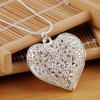 Copper 1Carved Heart Pendant Snake Chain Necklace For Women Fashion Wedding Party Charm Jewelry