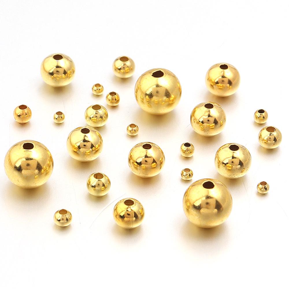 100 Perles d'espacement en cuivre plaqué or à grand trou, Accessoires de bijoux faits main DIY