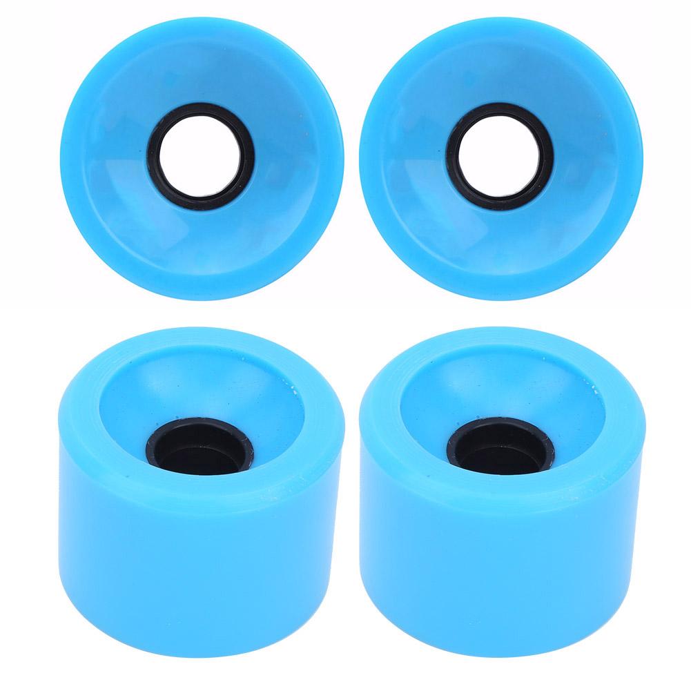 4PCS Set Skateboard High Elastic Colorful PU Wheel Accessory for Most SkateboardsBlue