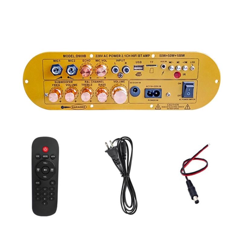 Sound Amplifier Board 2x50W 100W Support Double Microphone Bluetouth-compatible Amplifier Module for Home Car 1