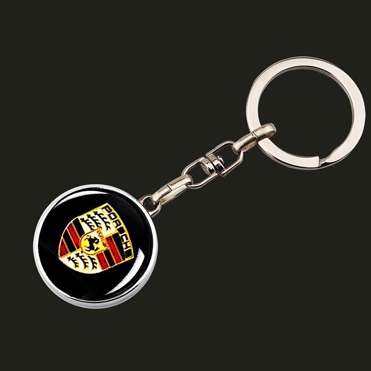

Metal Car Emblem Key Ring Keychain Keyring Decoration Pendant Accessory for Porsche 911 718 Taycan Panamera Cayenne Macan Cayman