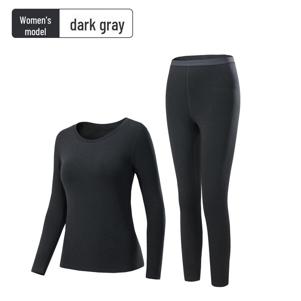 

Комплект женского термобелья - согревающий осенний топ и брюки (1 комплект) L темно-серого