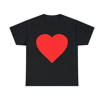 Red Heart Drawing Graphic Tee Shirt, S-5XL