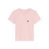 Bow Embroidered Short Sleeved T-shirt for Women In Summer Slim Fit Shoulder Up Student Round Neck Bottom Top Shirt