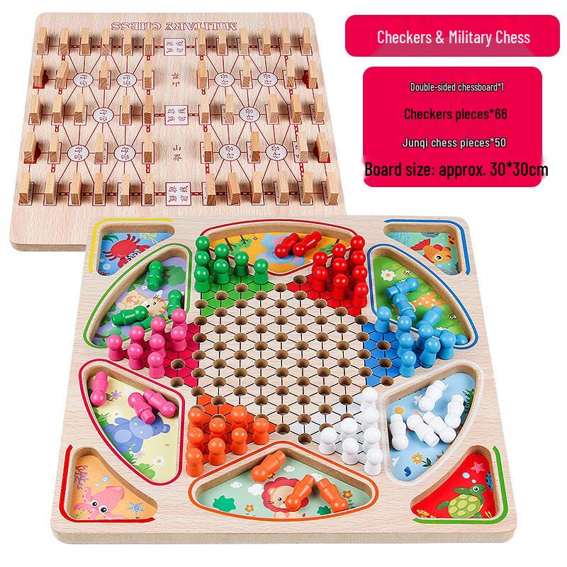Multi-functional Wooden Board Game Collection