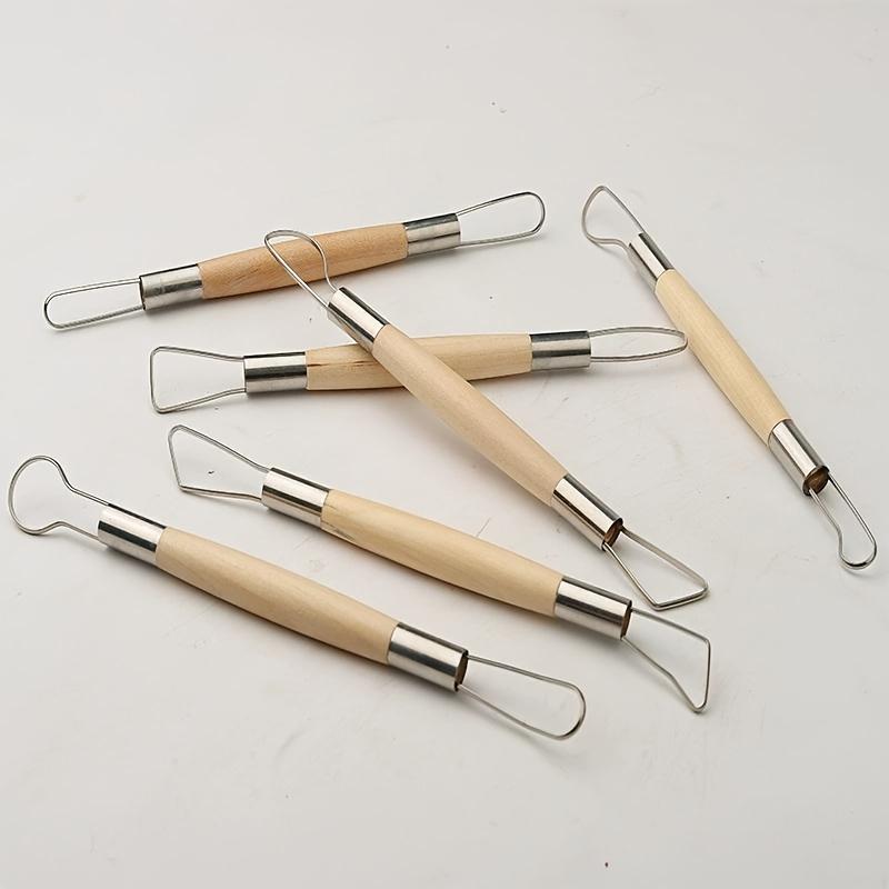 Strumenti per Ceramica a Doppia Testa, Taglierine a Filo in Legno per Modellare, Coltelli per Scultura in Argilla, Strumenti per Modellare l'Argilla per Artigianato Ceramico e della Terracotta