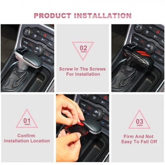 3Pcs Center Gear Shifter Knob Handle Decor Cover Trim for Challenger Charger 15+