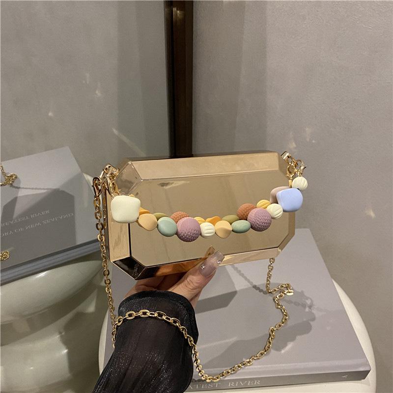 Super Popular Chain Box Bag Niche Trend Acrylic Bag 2025 New High-End Handheld Evening Bag