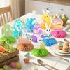 9Pcs Easter Honeycomb Decor Set Bunny & Egg Themed Centerpieces for Table Party Home Decoration Festive 3D Honeycomb Ball Decorations