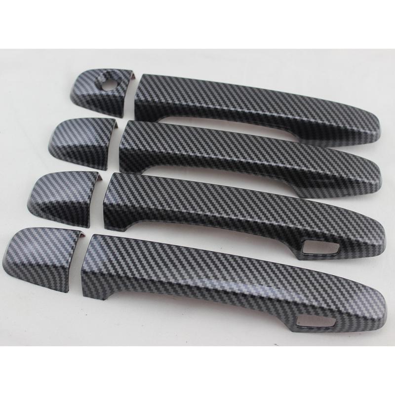 ABS Carbon Car Accessories Plated Door Handle Bowl Cover Trim Paste Style For Toyota Prius Prius30 Xw30 2010 2011 2012 2013 2015