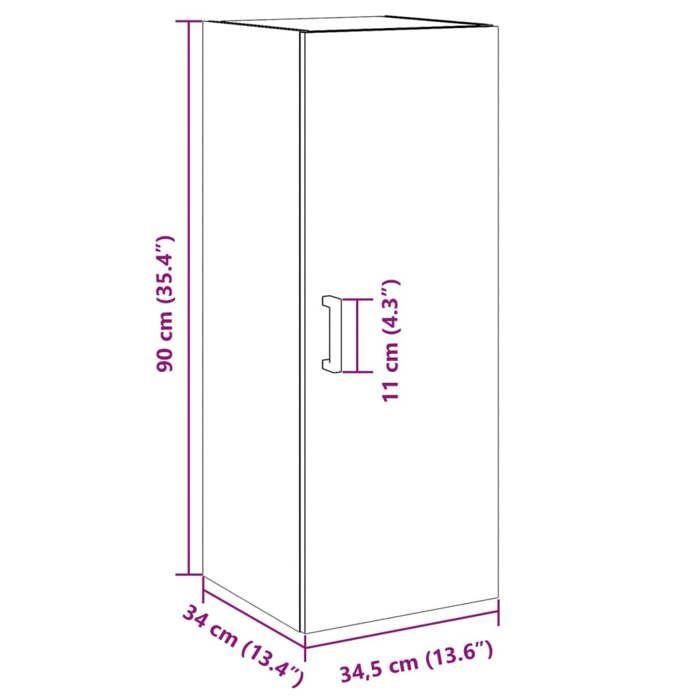 VidaXL Armoire murale vieux bois 34,5x34x90 cm bois d'ingénierie, armoire, armoire suspendue, armoire latérale, armoire de 857334
