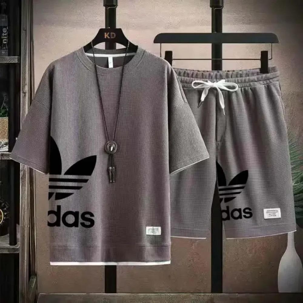 Completo Sportivo da Uomo con Felpa, alla Moda, per Basket, Casual, T-shirt a Maniche Corte + Pantaloncini Set Due Pezzi