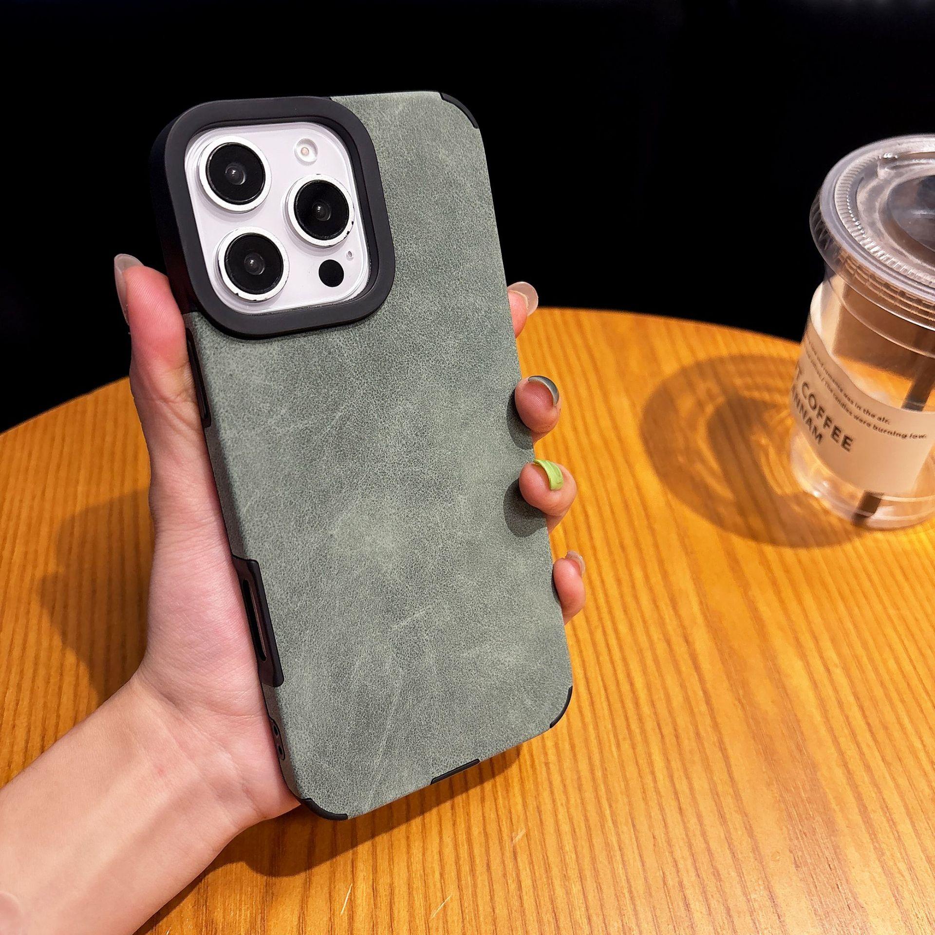 

Новая замшевая кожа для чехла для телефона Apple 16promax для IPhone 15 со встроенным магнитным 14 держателем-браслетом For iPhone11