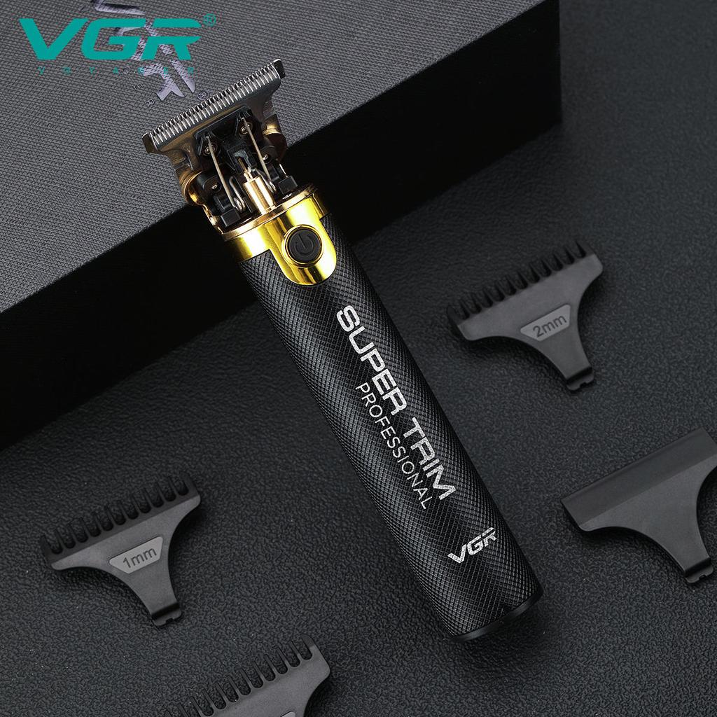 VGR 082 Hair Trimmer T-shaped Professional Hair Cutting Machine Cordless Rechargeable Bald Trimmer Men's Hair Clipper Shape Carving Safe and Hygienic