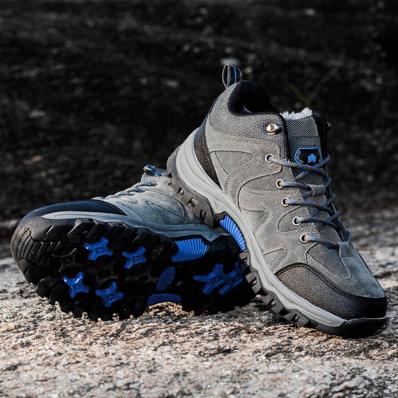 Herbst und Winter Große Größe Sport Männlich Outdoor Freizeit Wanderschuhe Mode Plus Samt Baumwolle Schuhe