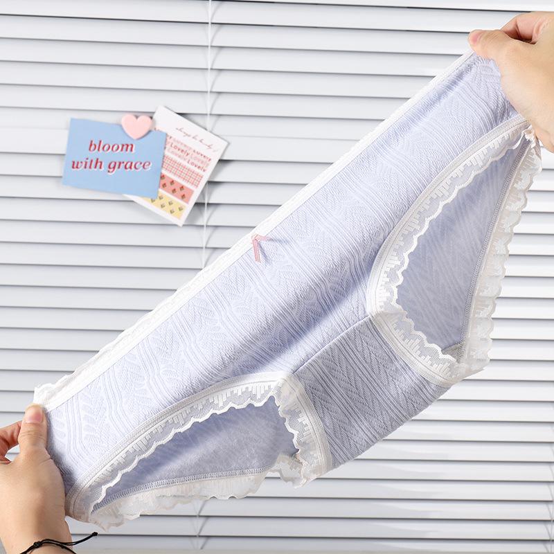 Majtki damskie Średni stan Otulające biodra Niebrudzące Chmury Miękka bawełna Odczuwalne jak z kreskówki Majtki z nadrukiem w kształcie kropli Majtki damskie antybakteryjne z kroczem
