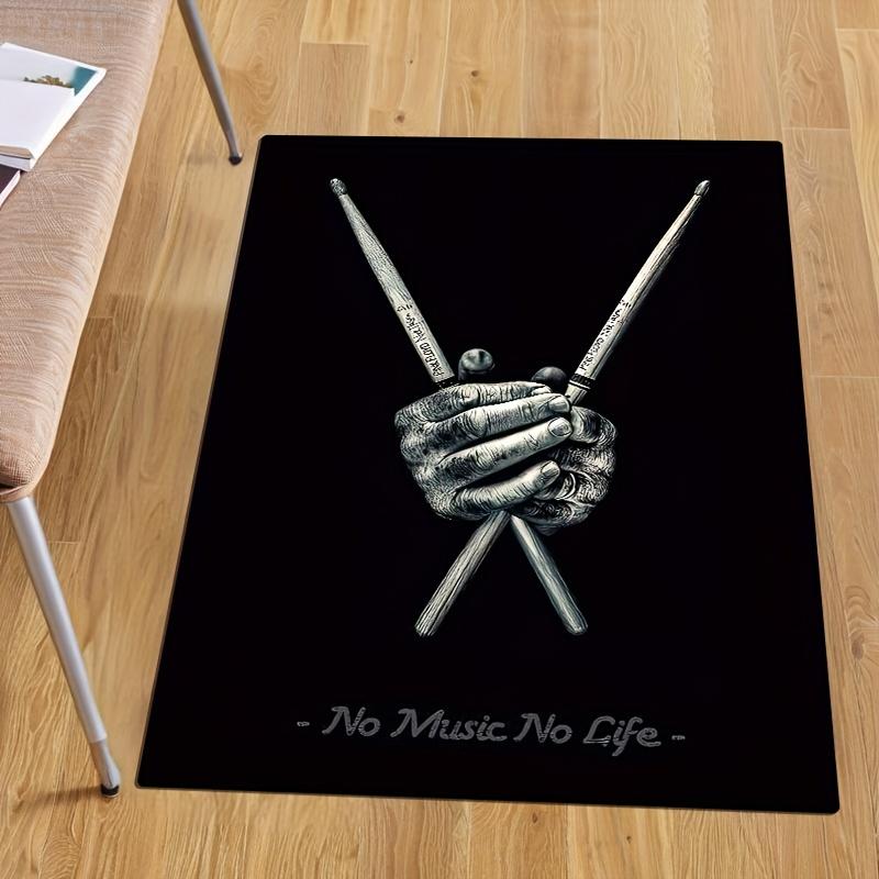 Drum set design non-slip polyester carpet, durable crystal velvet music theme carpet chair cushion suitable for life