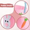 Easter Basket Bunny Ears Felt Handle Decorative for Eggs, Candy, Gifts Reusable Suitable