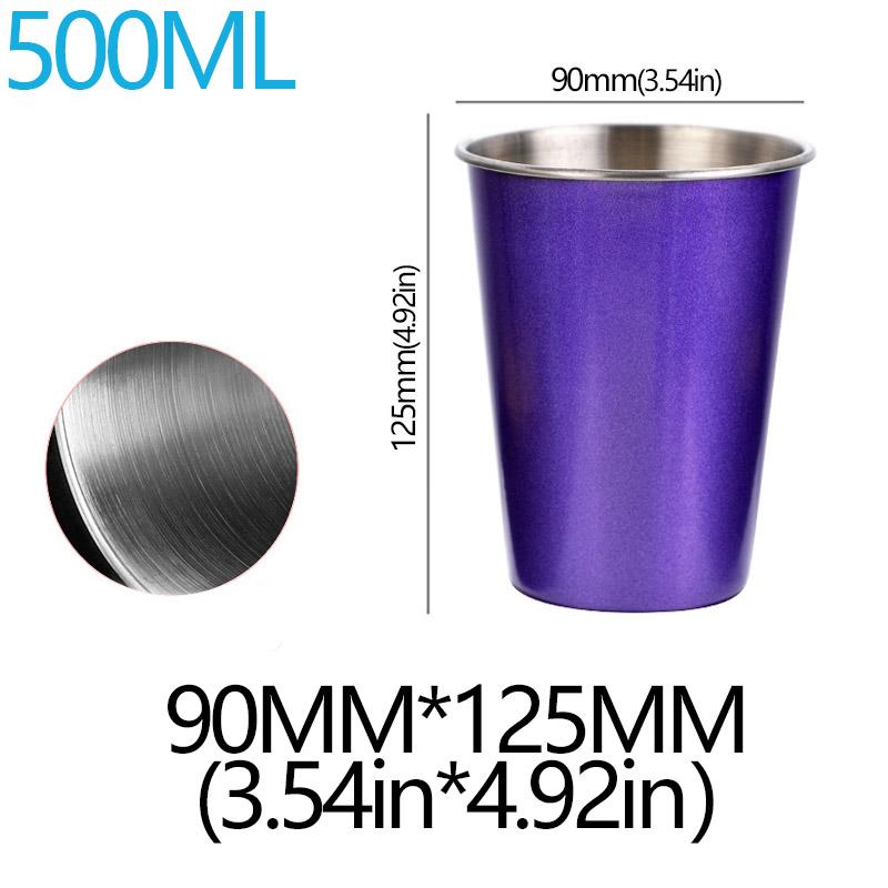 350/500ml 304 Stainless Steel Metal Cup Beer Cups Wine Coffee Household Office Bar Travel Camping Mugs Drinking Coffee Tea Mug