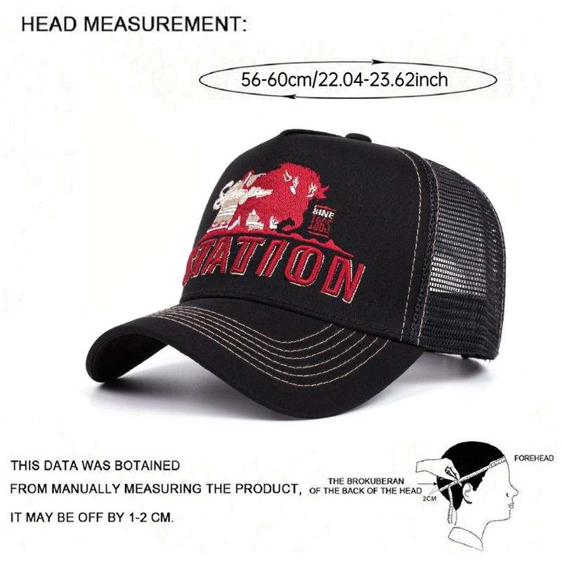 New Station Bull Truck Hat Popular Street Hip Hop Hat Outdoor Daily Sunshade Hat Baseball Hat Mesh Hat Unisex