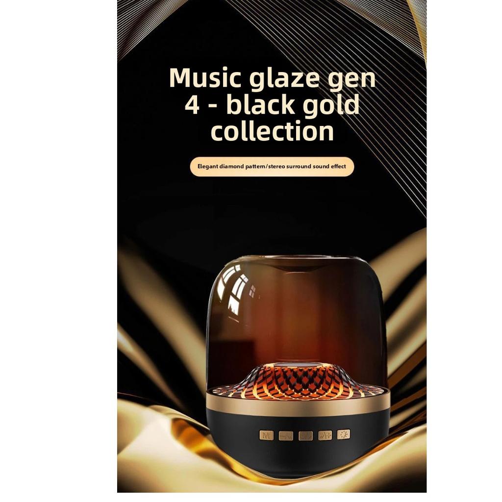 Transparent Bluetooth Speaker, Harman Crystal Style Subwoofer, RGB Atmosphere Lamp, Wireless Stereo Audio for Home