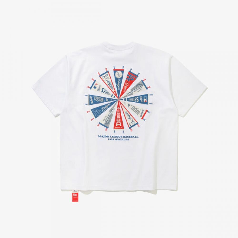 New Era La Dodgers Team fLag T shirT whiTe