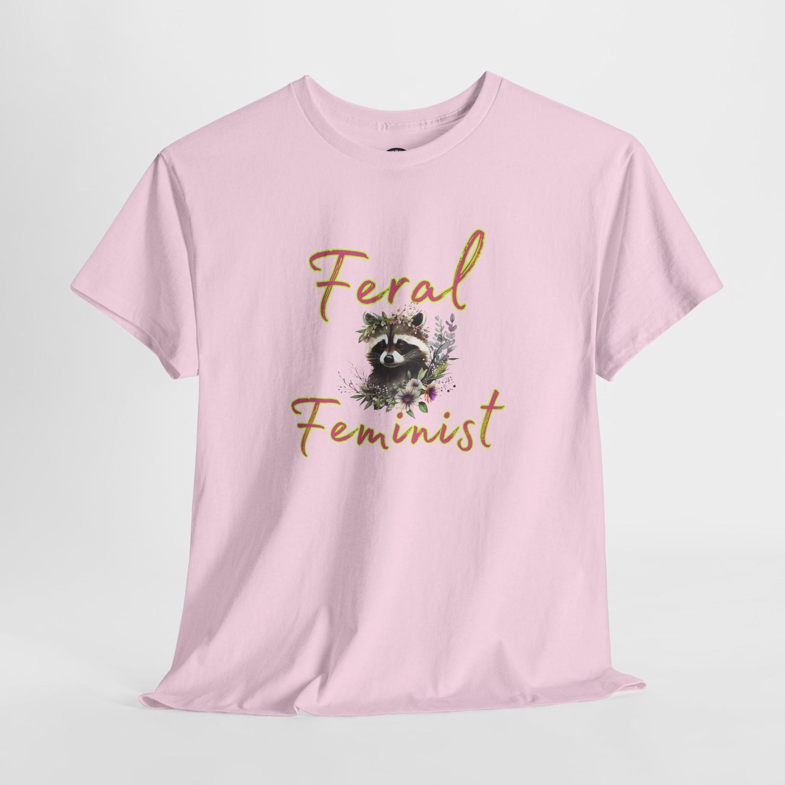 Feral Feminist Raccoon T-Shirt Feminist Graphic Pro Women’s Rights Tee XXXXL