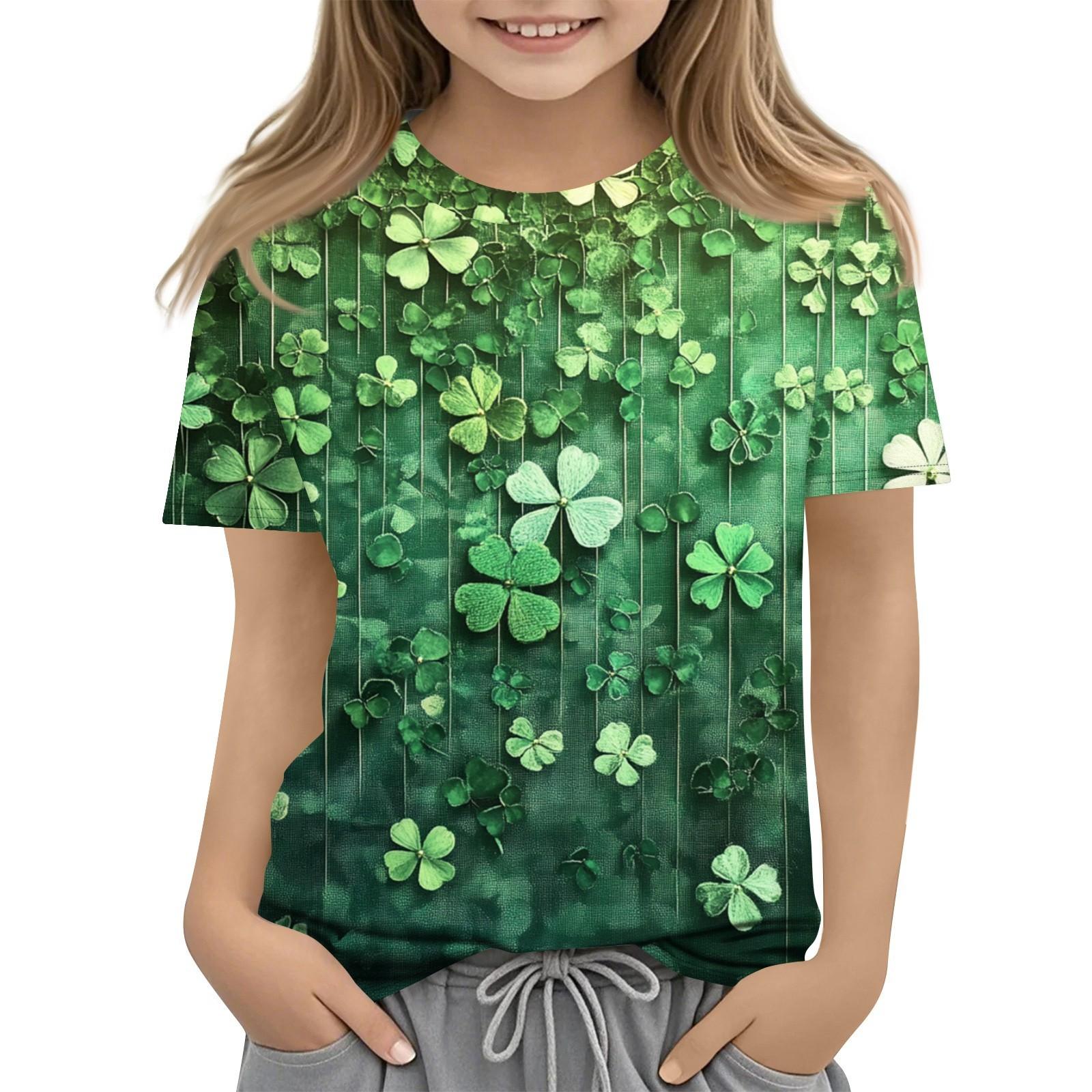 

Детская мода повседневная с короткими рукавами St. Футболка с круглым вырезом и принтом Патрика 130