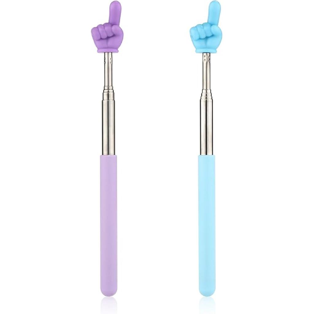 3pcs Teachers Finger Pointer Sticks, Telescopic Preschool Teachers Hand Pointer for Classroom Presentation Whiteboard Extendable Pointing Stick for