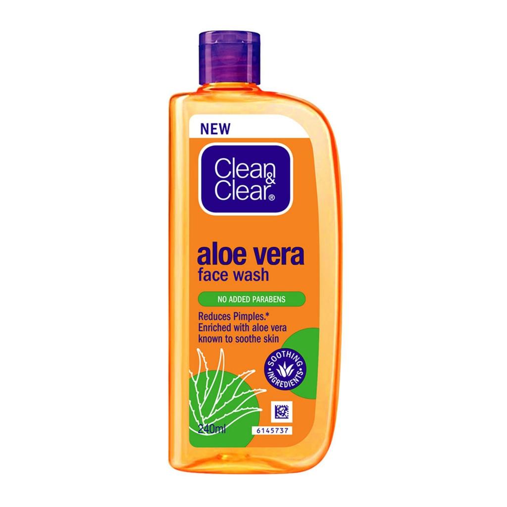 Clean & Clear Aloe Vera Face Wash 240ml Pack Of 1 Gentle Daily Skin Care For Clear Glowing Face