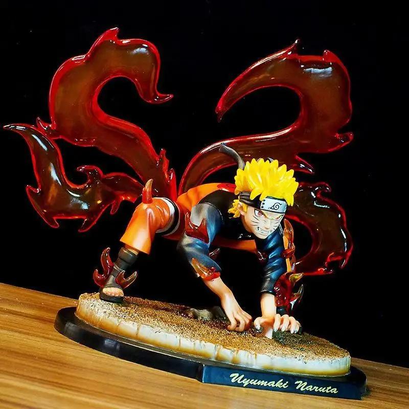 Naruto Czterooogoniasty Naruto Uzumaki Model Tatuażu Dekoracja Biurkowa Kolekcja GK Ręcznie Robiony Model Figurka Anime Model Zabawka Prezenty dla Dzieci