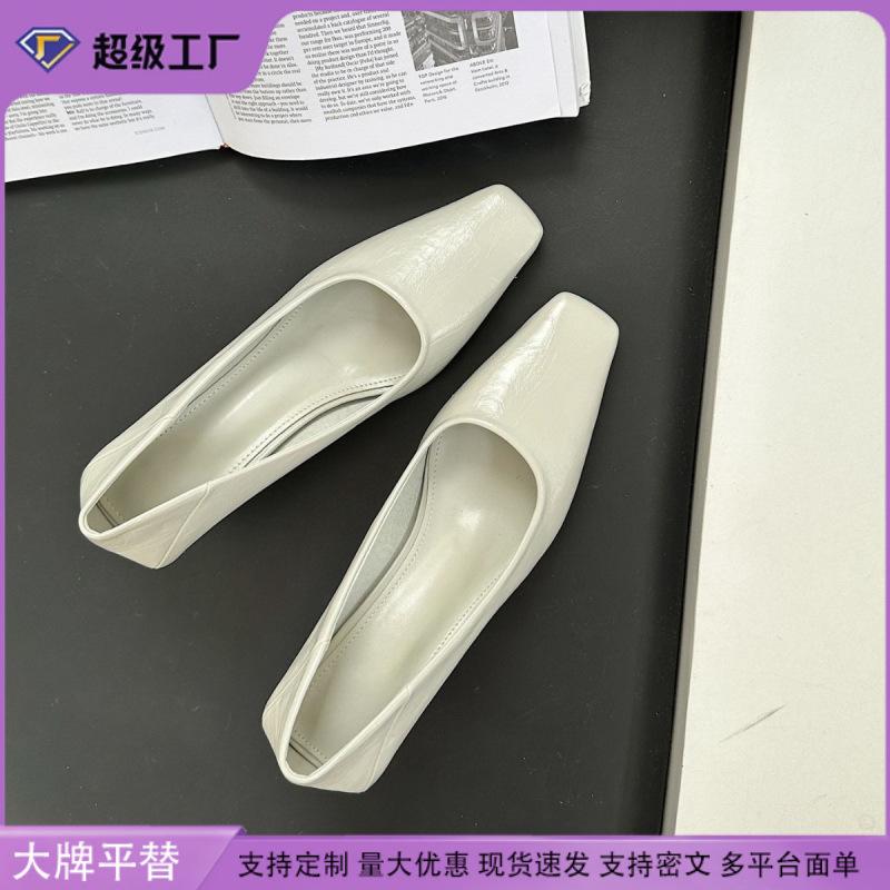 Yuanlitong spring new high heels women's wear high-end sense thin heel square head retro women's shoes professional style casual shoes