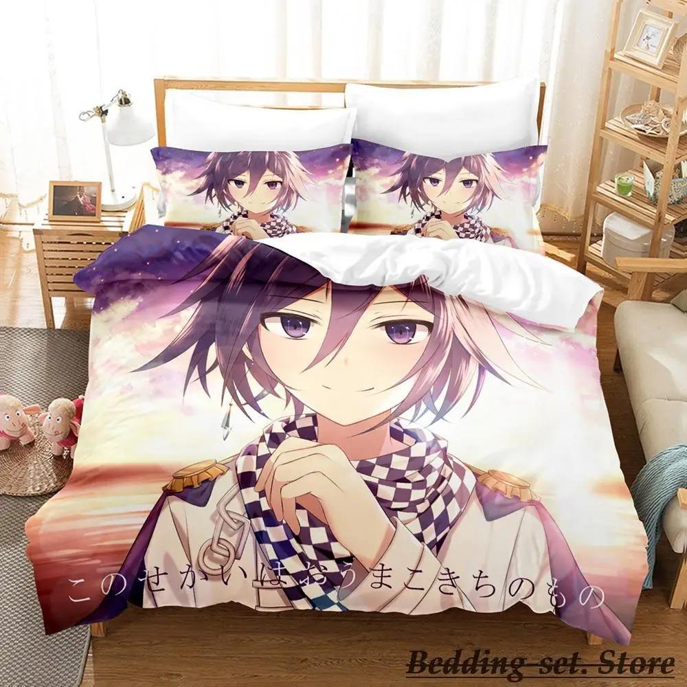 Danganronpa V3 Bedding Set Cartoon Anime three-piece set Adult Kid Bedroom Duvetcover Sets Kawaii Girls comforter bedding sets
