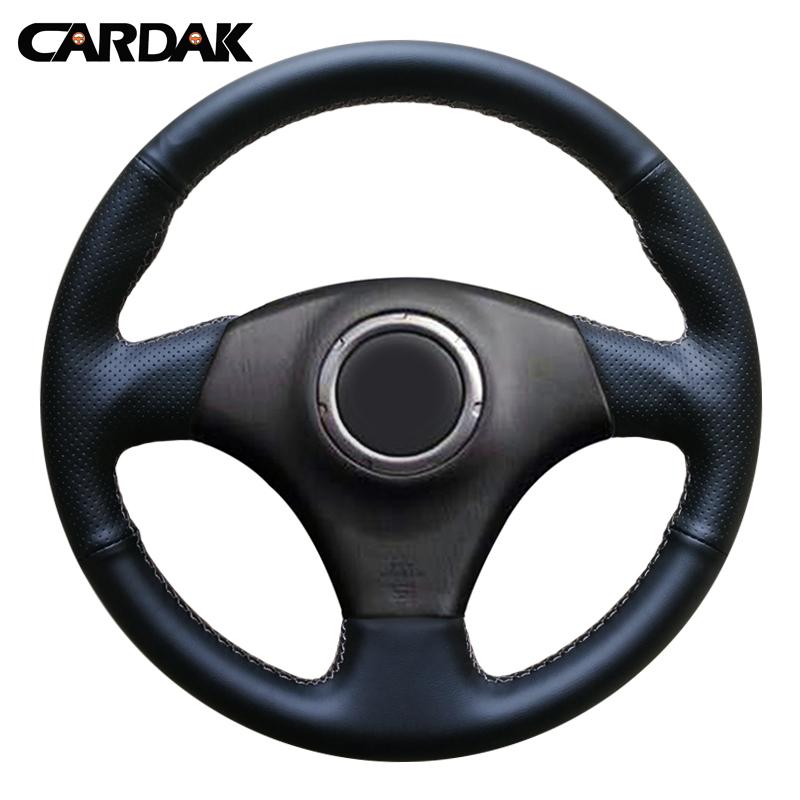 CARDAK Black Artificial Leather Car Steering